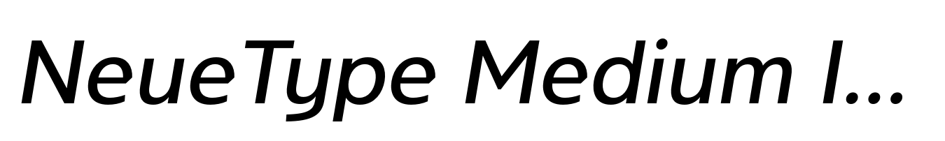 NeueType Medium Italic